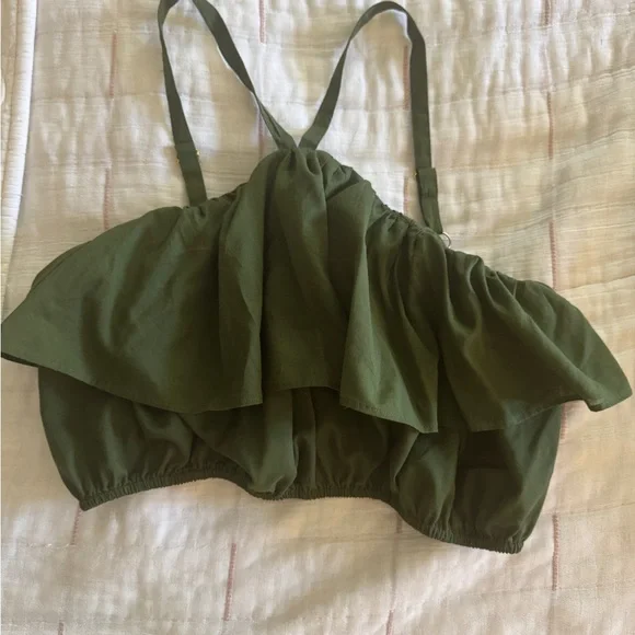 J. Crew Ruffle Halter Crop Top - Picture 3 of 3